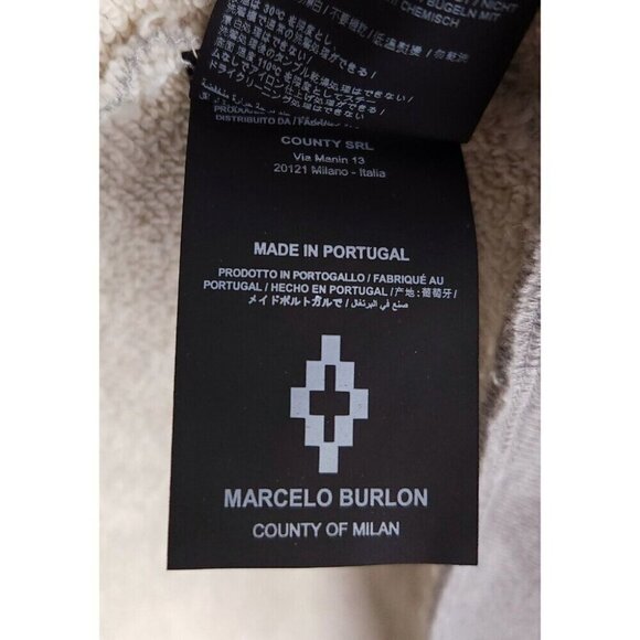 Marcelo Burlon County of Milan Logo Over Hoodie Size XS Mens Gray - Picture 13 of 16